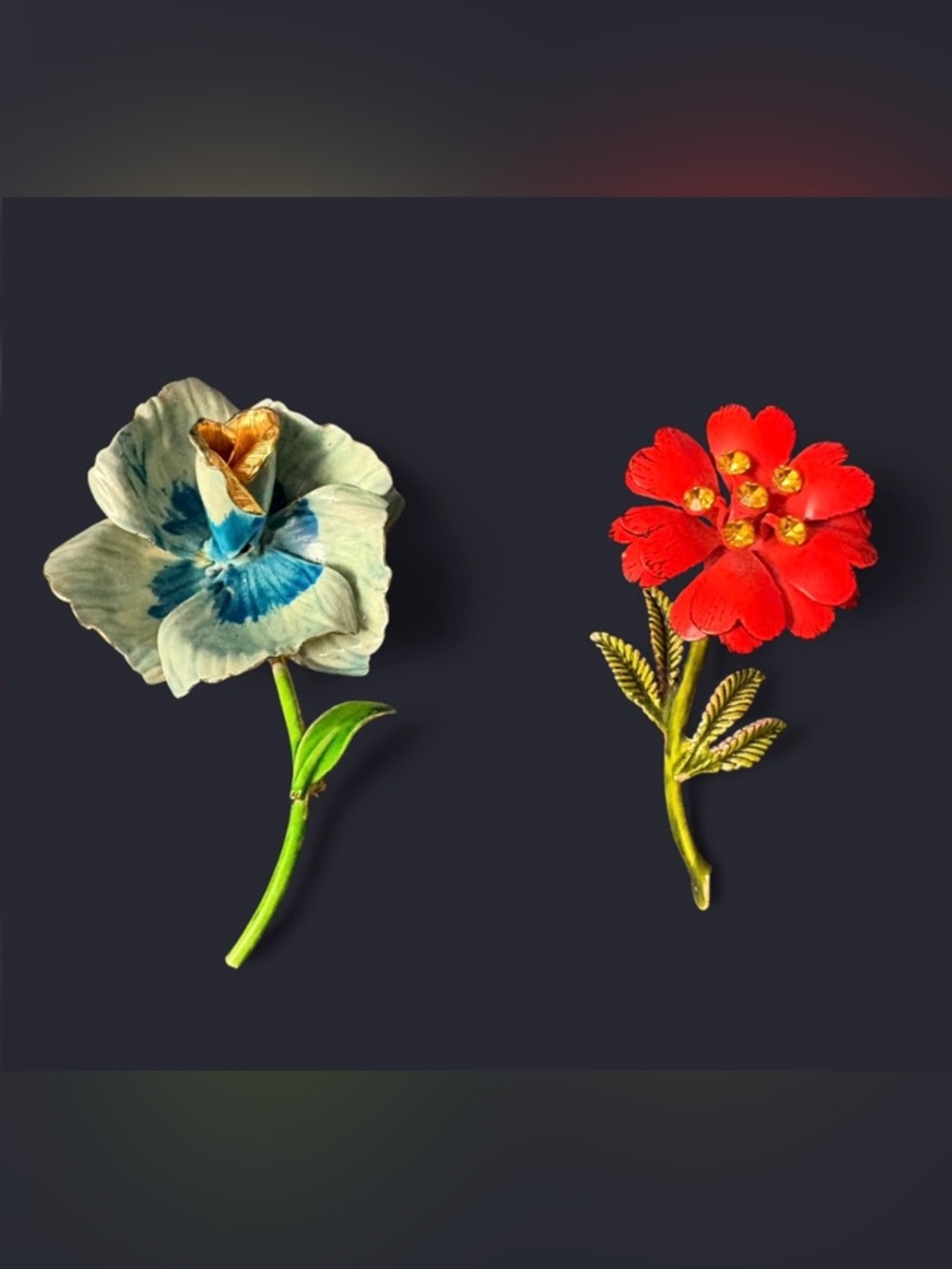 Vintage Enamel Flower Brooches – Buyers Choice – Retro Jewelry Gift